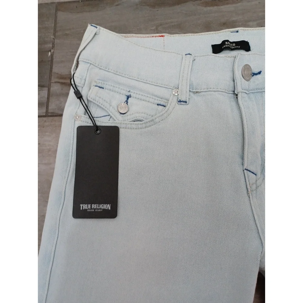 True Religion Men's Rocco  Relaxed Sn Flap Skinny Jeans Shorts Sz 30